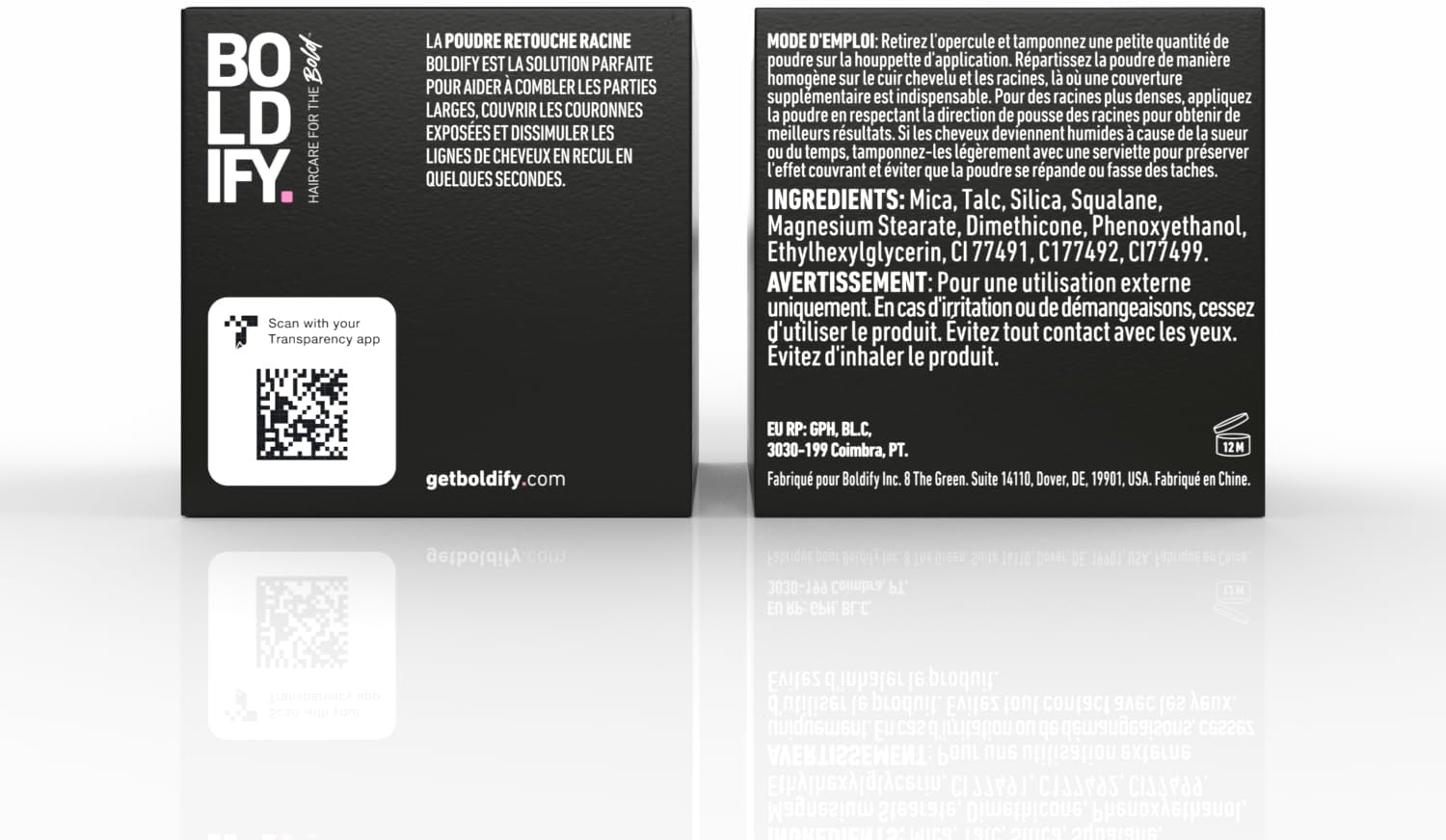 BOLDIFY - poudre racines cheveux - 10g - couvre gris, marron foncé, résultat naturel