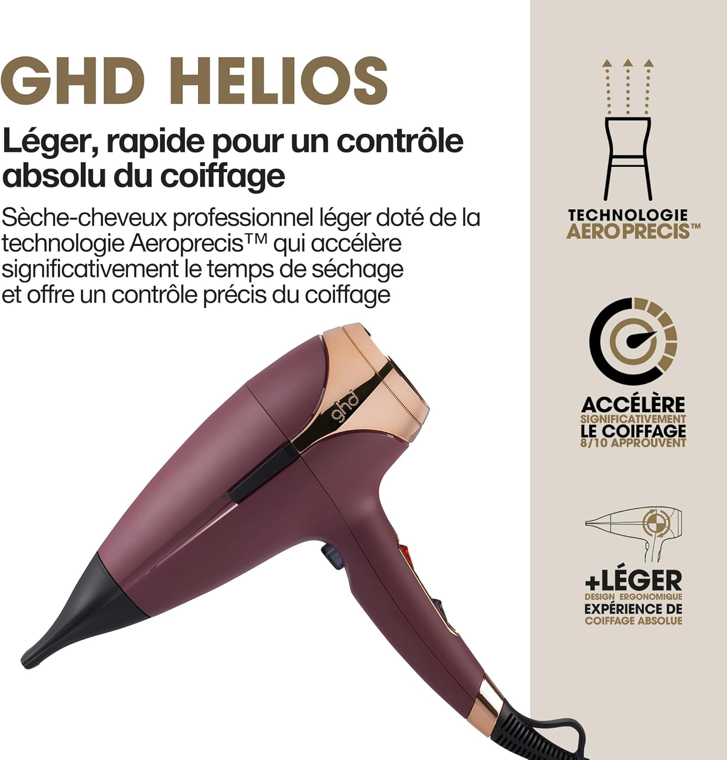 ghd - Helios - Sèche-cheveux puissant, précis, cheveux brillants