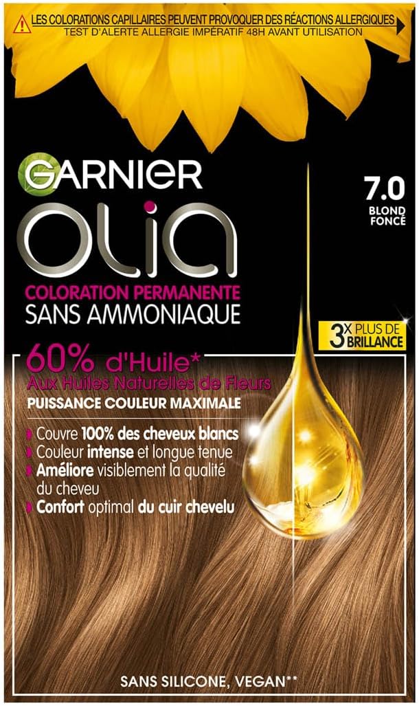 Garnier - Olia - coloration 7.0 blond foncé - sans ammoniaque, huiles naturelles