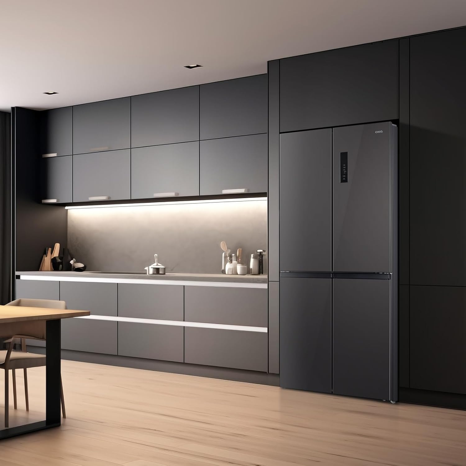 CHIQ - multiportes série - 182cm, 415L, inox, Smart Inverter, CCD415NEI4E