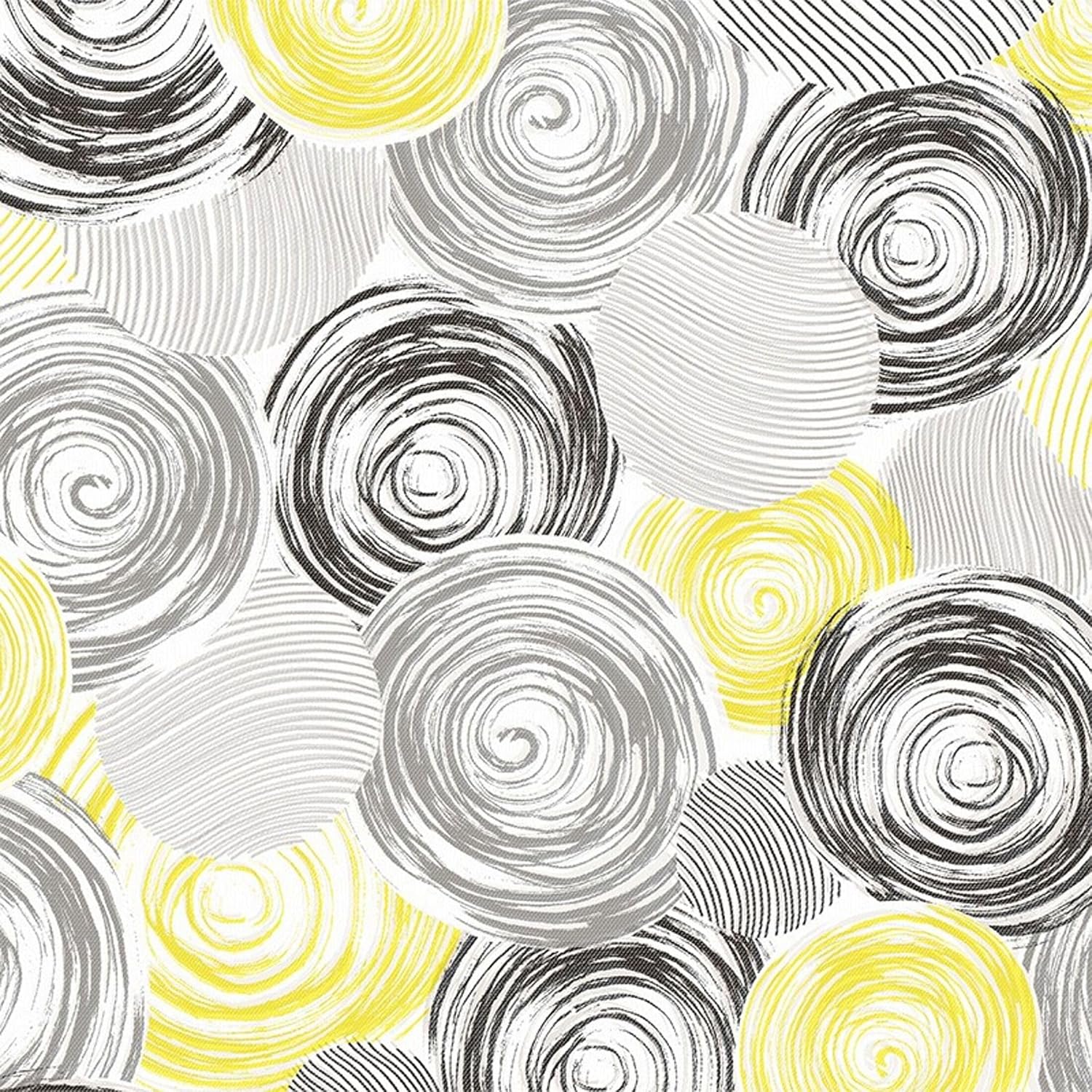 Nappe en toile cirée rectangulaire - 260x140 cm - imperméable, anti-taches, facile à entretenir, style Circle Jaune