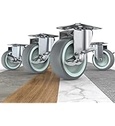 HOLKIE Roulette pivotante de 75 mm avec freins latéraux Roulettes TPR pour meubles d'établi ou au...