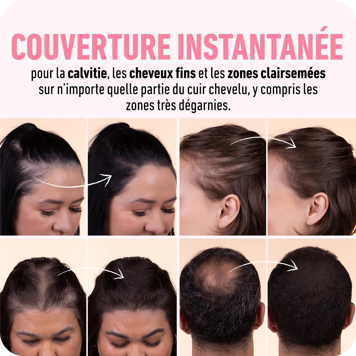 BOLDIFY - poudre racines marron clair - 4g - retouche cheveux gris