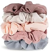 Kitsch – Lot de 5 chouchous mats pour cheveux, chouchous doux pour femmes, chouchous doux (noir...