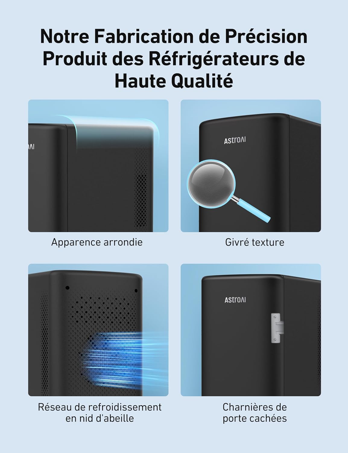 AstroAI - Mini Frigo 6L - 8 canettes, chaud/froid, auto/maison