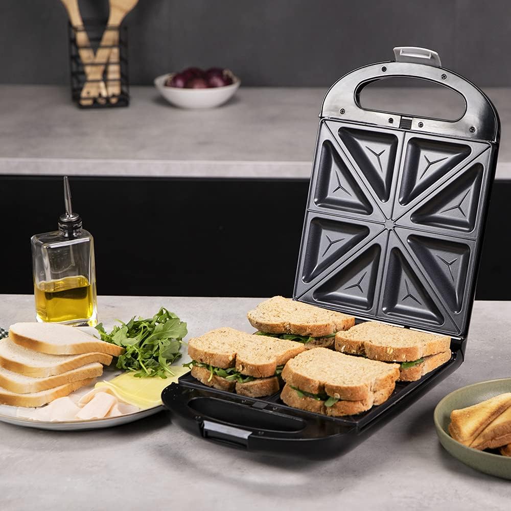 Cecotec - Rock'nToast Family - 4 sandwichs - 3 plaques, 1500W, inox