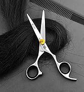 avec lames et manches en argent, représentés sur un fond de cheveux noirs.