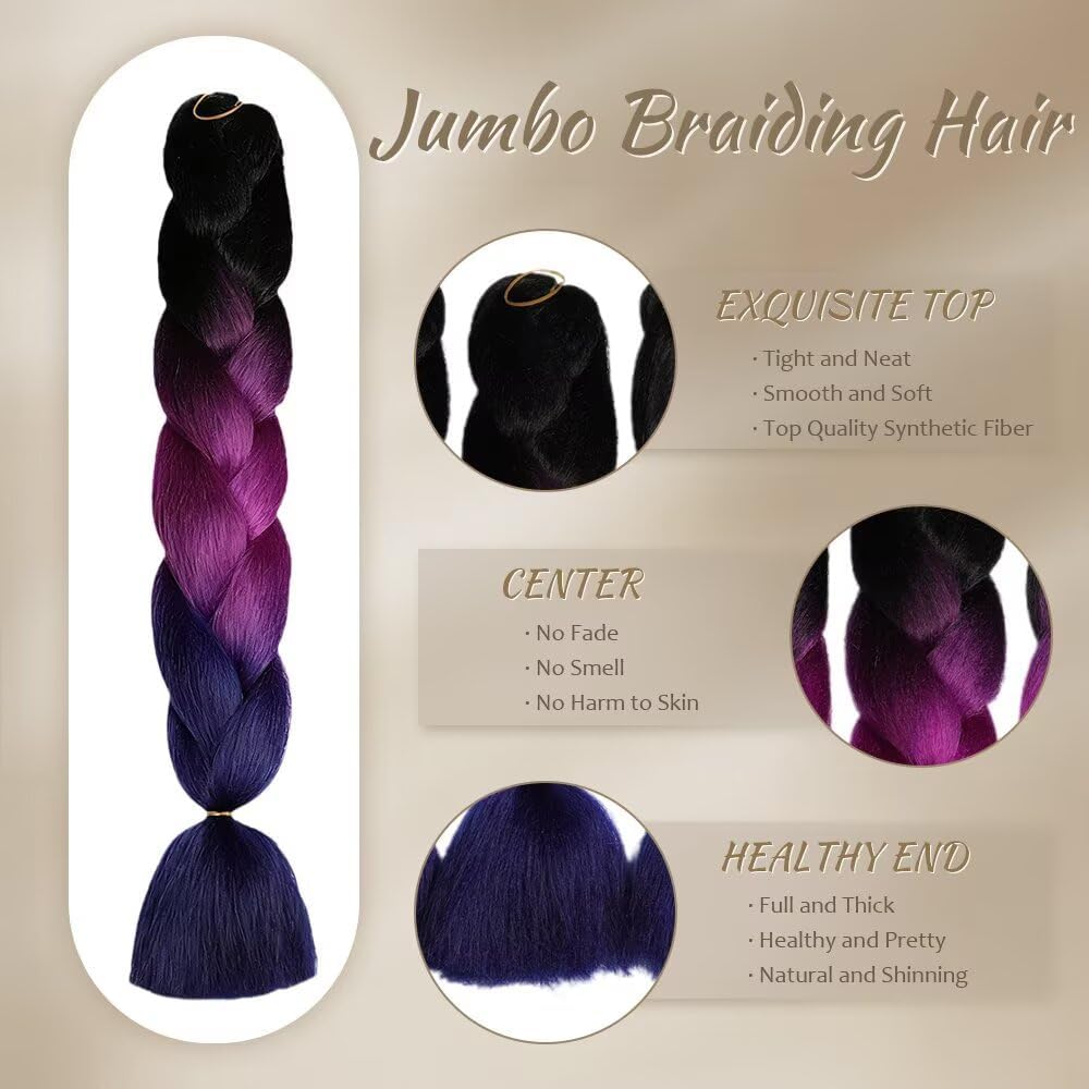 Meches tresse - ombre synthétiques 24