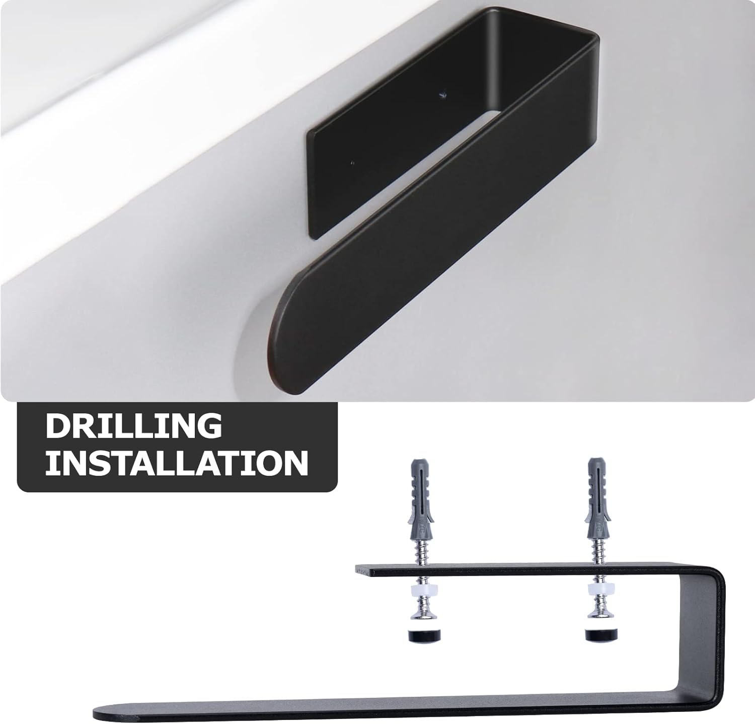 BillyBath - porte-serviettes lot de 2 - 20 cm - fixation adhésive ou perçage