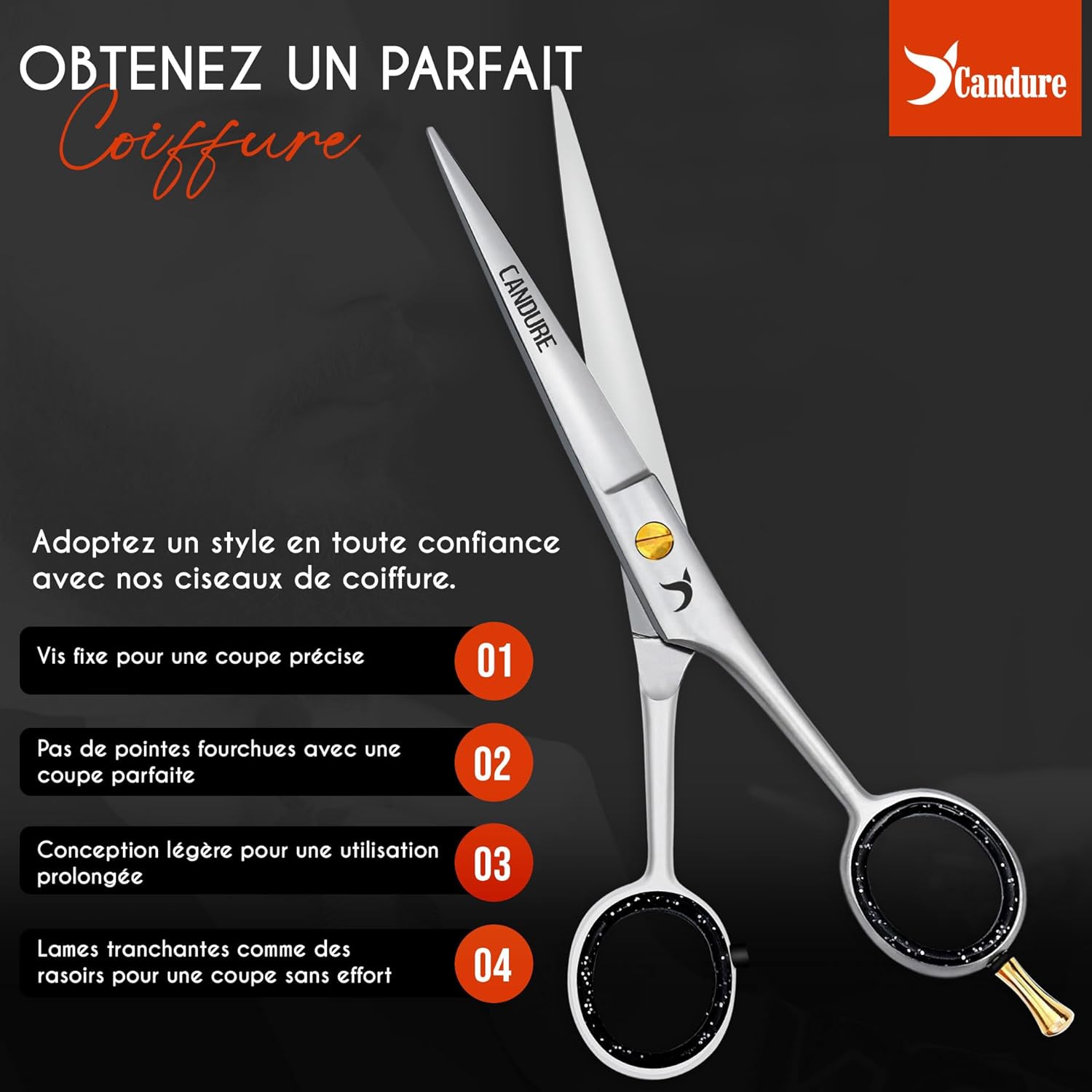 Candure - Ciseaux de coiffure 6,5