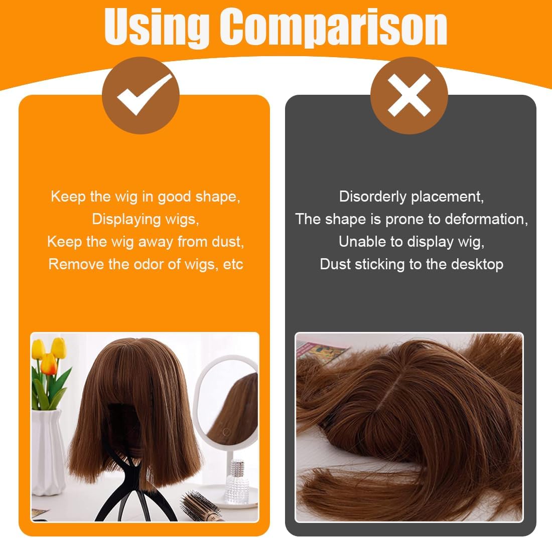 XPEX - Wig Cap 2 pièces - plastique noir - support perruque portable