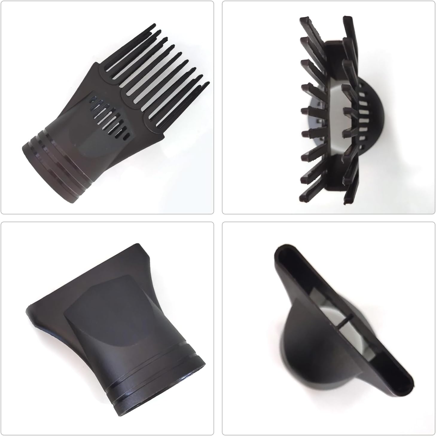 Embout sèche-cheveux universel - 2 pièces, diffuseur & peigne, adaptabilité large