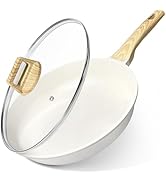 GiPP Poêle antiadhésive en céramique avec couvercle, poêles pour frire saine et non toxique, compatible