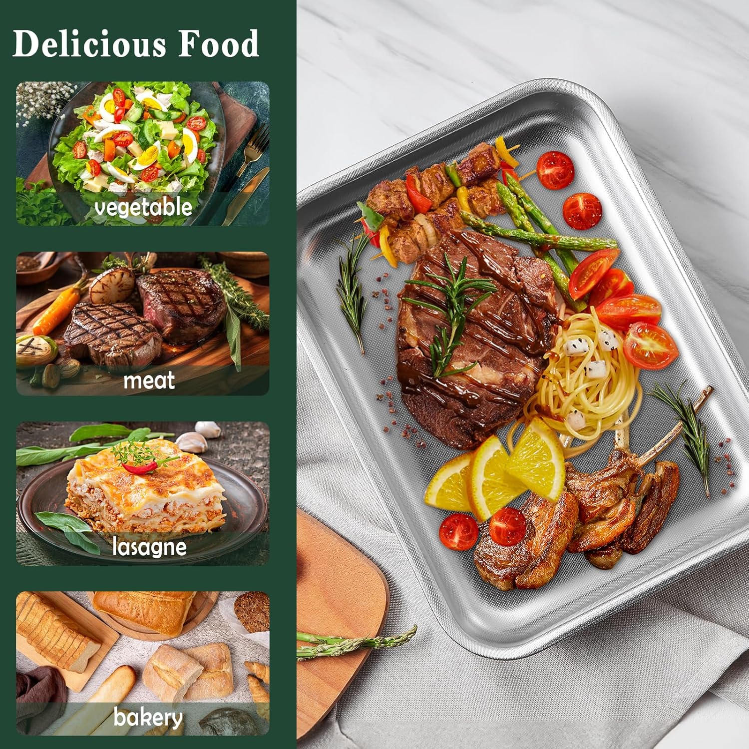 ROSSETTO - Plat à Four inox nid d’abeille, poignées, 25cm