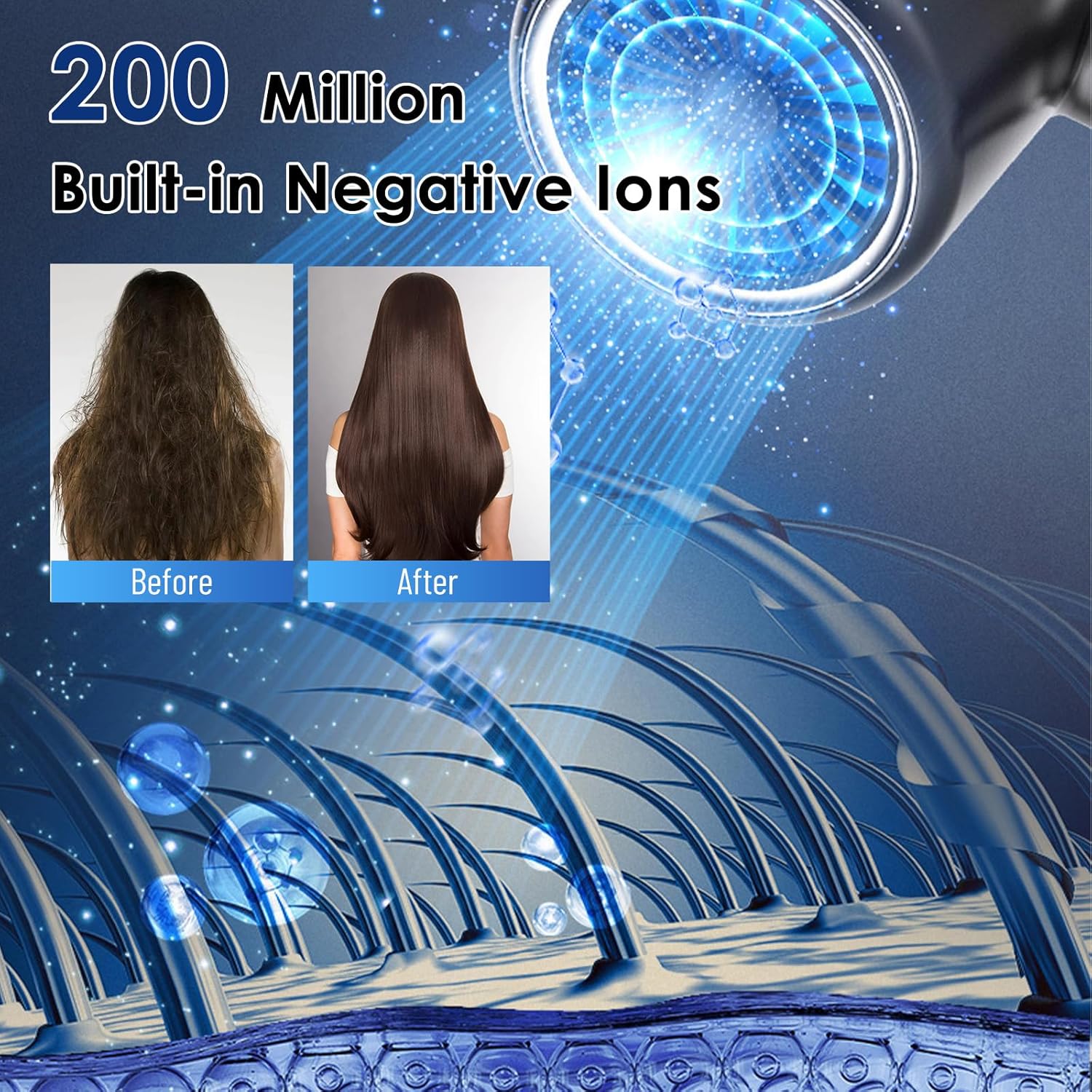 Sèche-cheveux professionnel - 2200W - 4 modes - ions - diffuseur - Gris 1