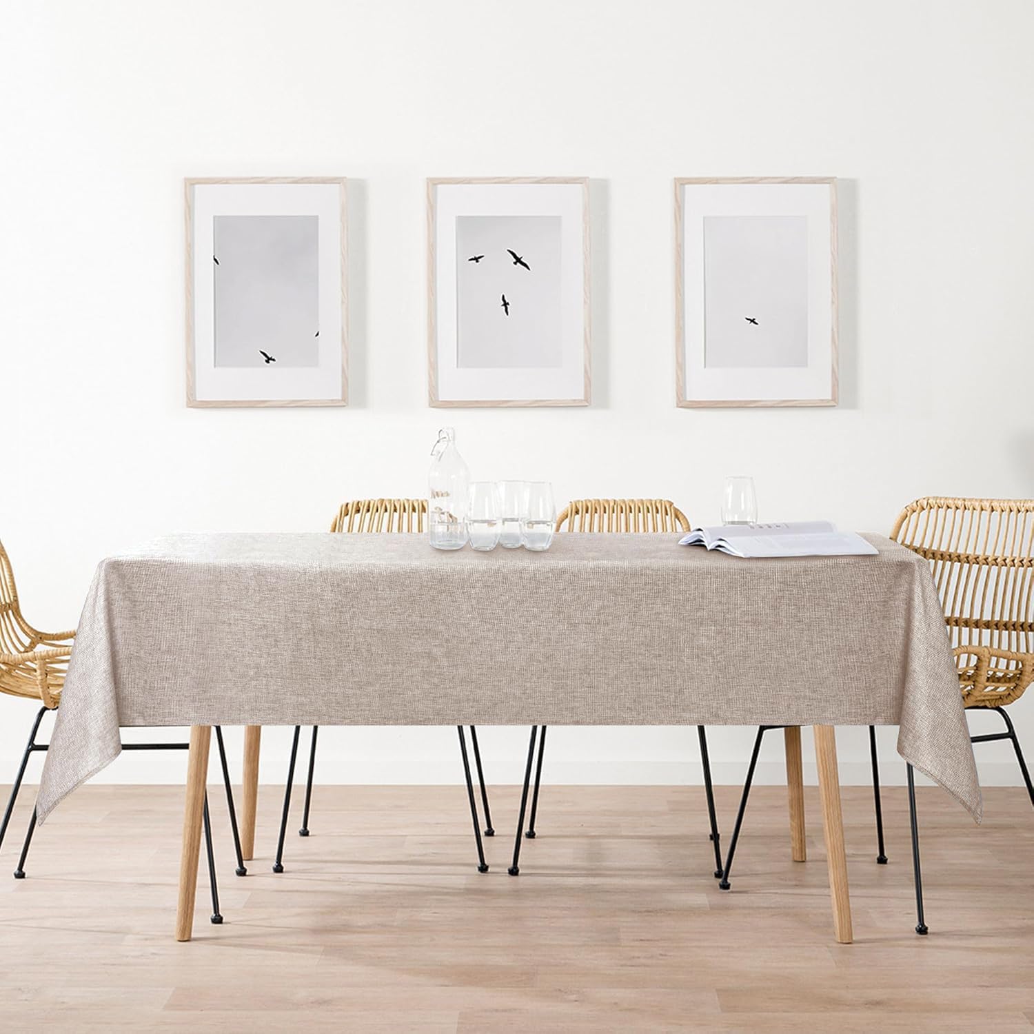 DWCN - Nappe Effet Lin - 160x320cm - Imperméable, Anti-tache DWCN