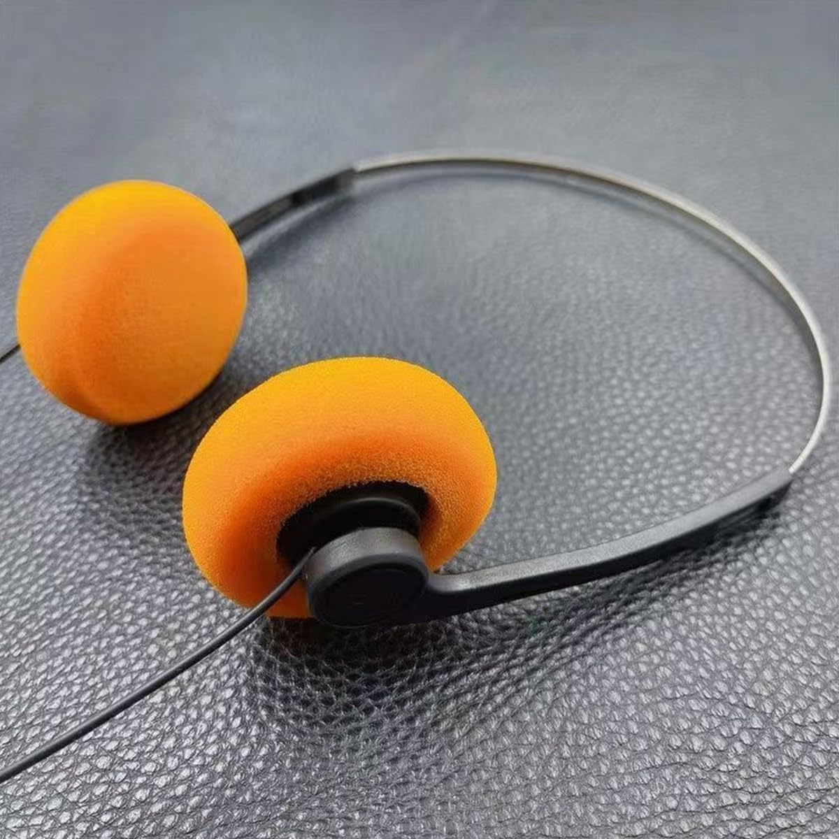 Casque supra-auriculaire rétro - orange - léger, stéréo, Hi-Fi, compatible téléphones et Walkman