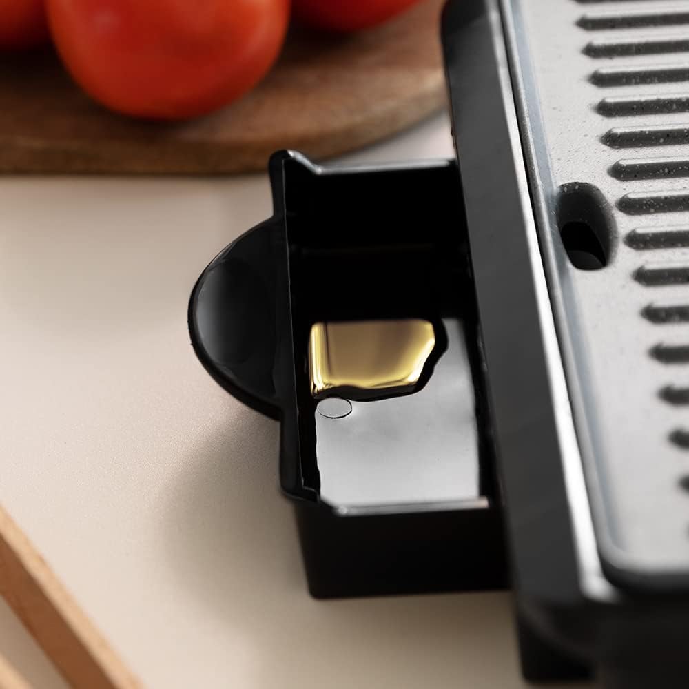 Cecotec - Rock'nGrill Rapid - 1500 W - Plaques ajustables, revêtement pierre, bac récupérateur