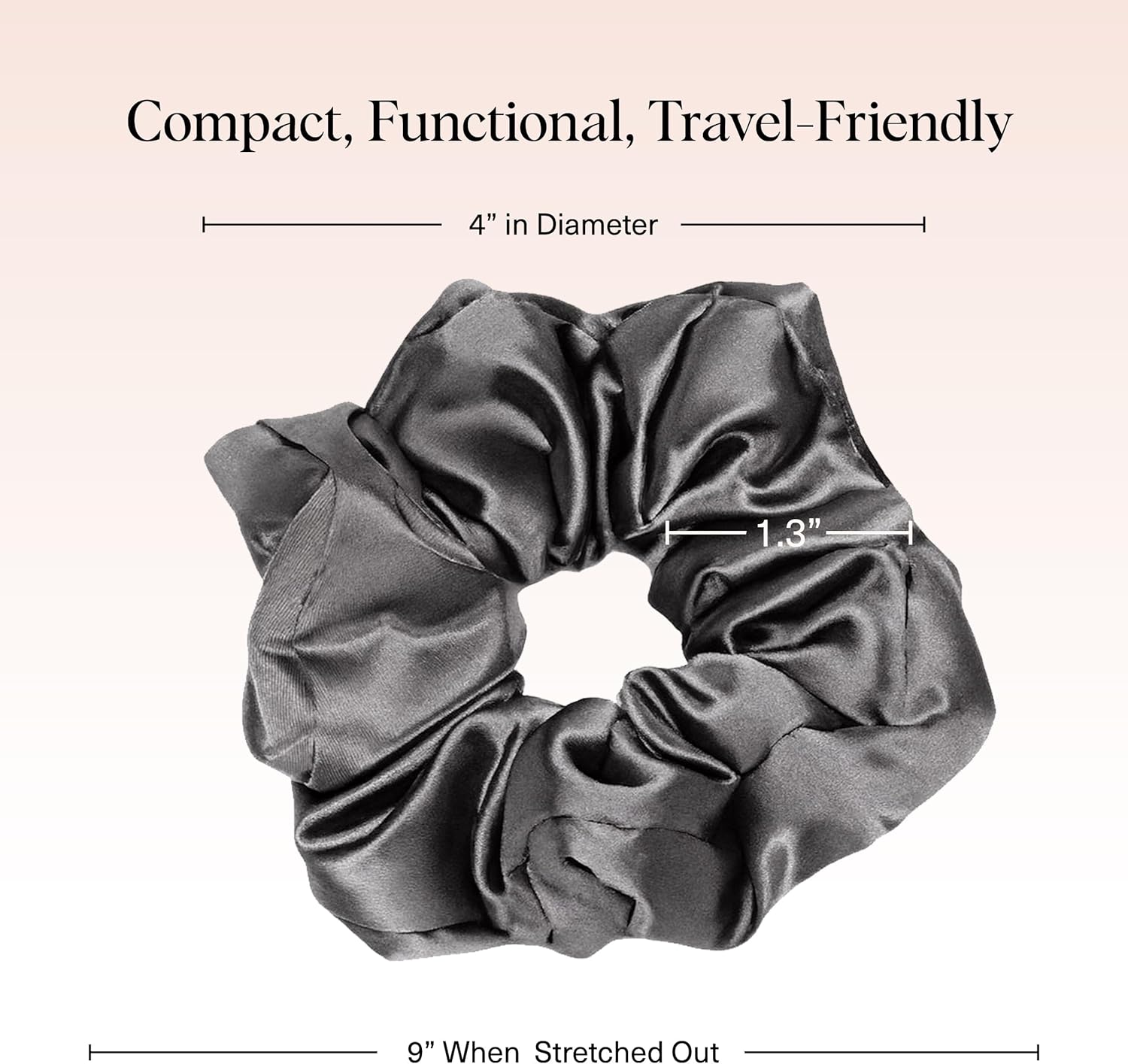 Accessoires cheveux satin - 2pcs - anti-frisottis, casse, nuit, blush/gris