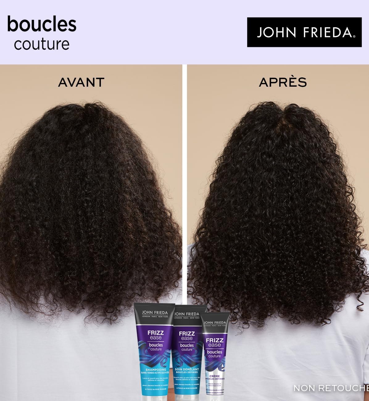 John Frieda - Frizz Ease Boucles Couture - 250ml - lot de 3, soin démêlant