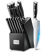 VINATO Couteau Cuisine, Set Couteau Cuisine 14 pièces avec aiguiseur, Set de couteaux de cuisine ...