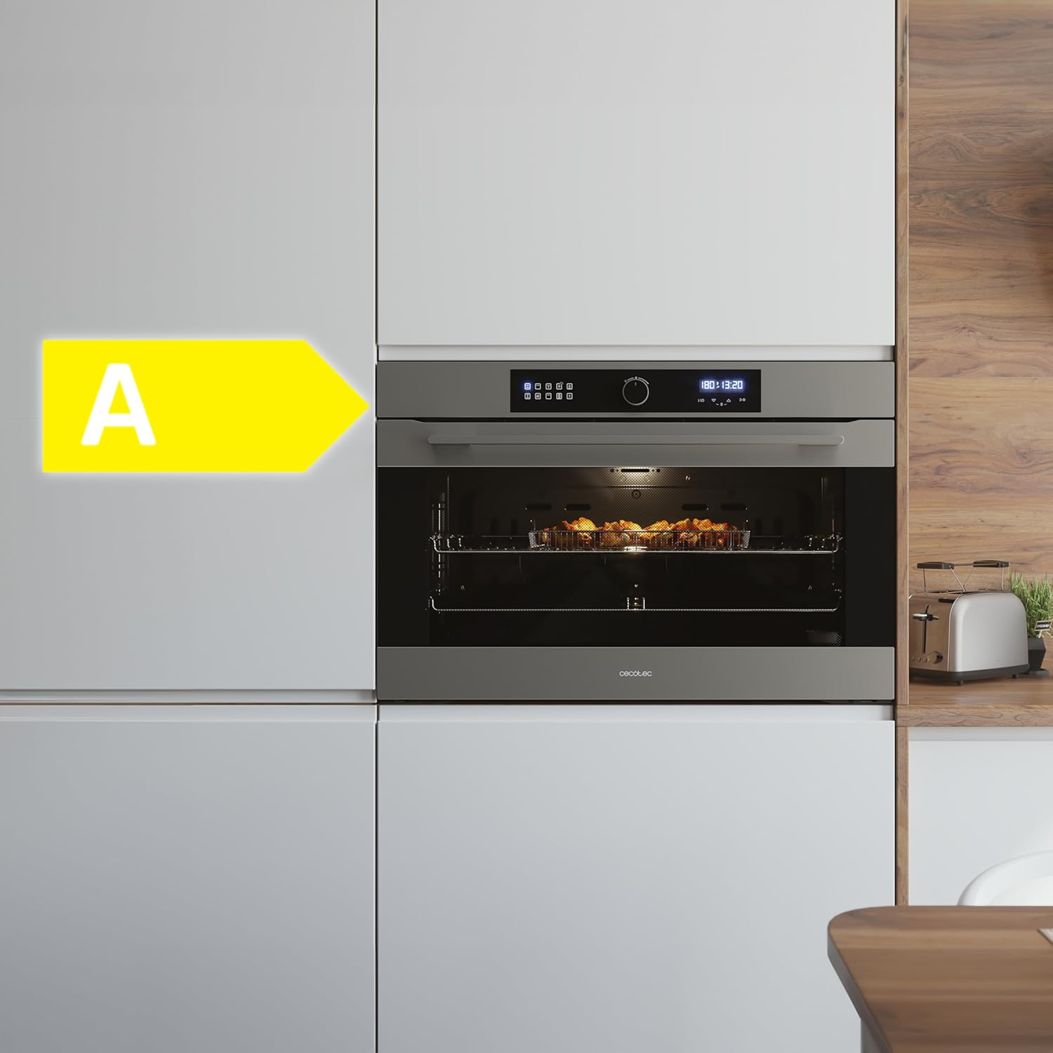 Cecotec - Bolero Hexa - 133L - Inox, 11 fonctions, 3800W, Airfryer AF319000