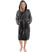 NY Threads Robe de Chambre de Luxe à Capuche pour Dames en microfibre - Robe de Bain en Polaire S...