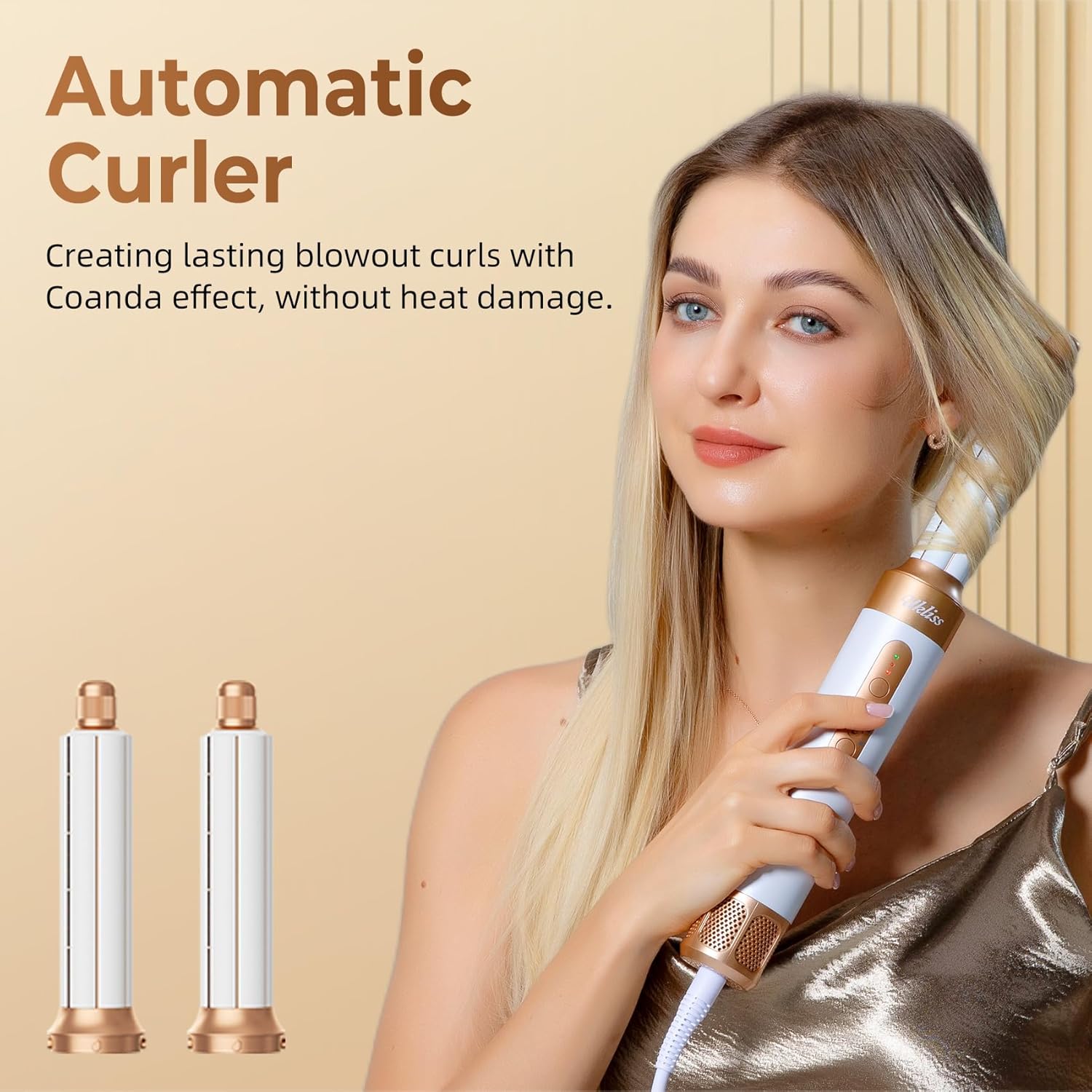 UKLISS - Air Styler 7 en 1 - brosse, boucleur, diffuseur - séchage rapide