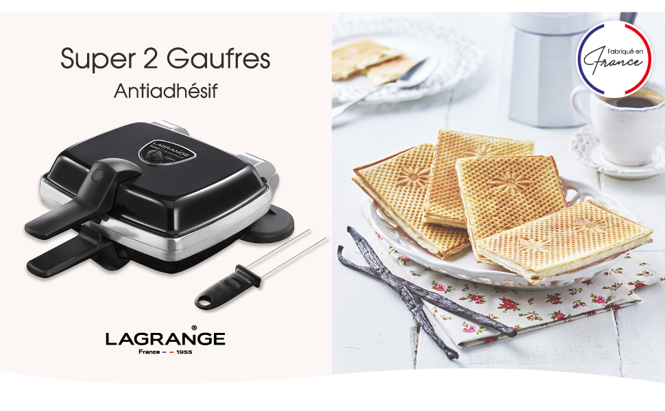 Lagrange - Super 2 Gaufres antiadhésif