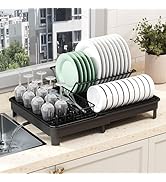 COVAODQ Égouttoir à Vaisselle 1 Niveaux avec bac d'égouttement，Egouttoir Vaisselle sur evier,Egou...