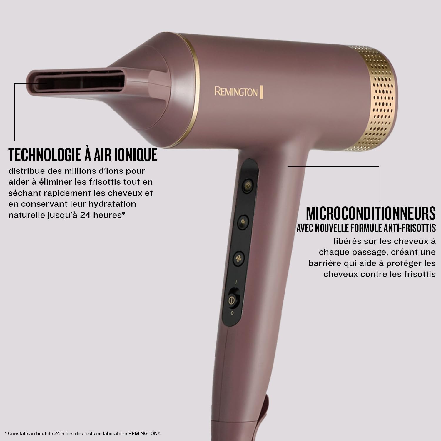 Remington - AIRvive - moteur numérique léger, séchage rapide, 12 réglages, technologie ionique, EC8930