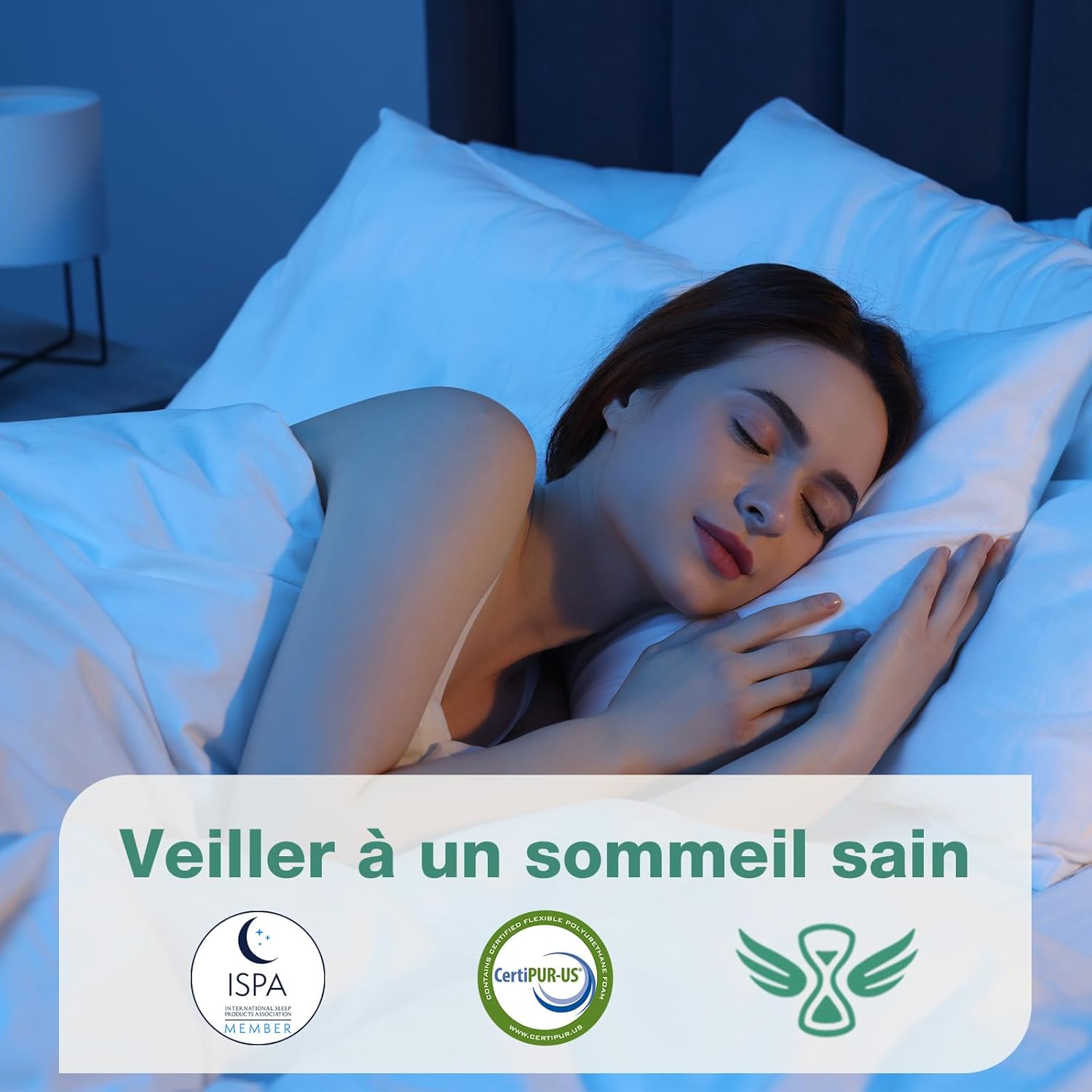 Novilla - surmatelas gel mémoire de forme - 80x200 cm - 7,5 cm épaisseur, déhoussable, antidérapant