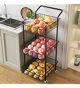 COVAODQ Chariot à roulettes en métal à 3 niveaux, chariot à roulettes à 3 niveaux avec roues et p...