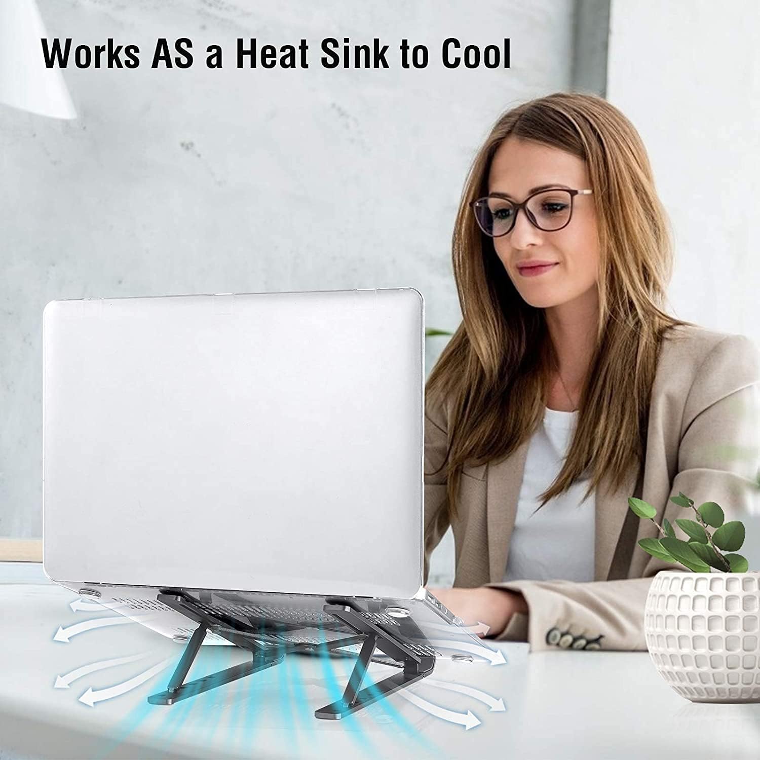 Support ordinateur portable - aluminium réglable - 10-17,3’’ - ventilé, ergonomique, compatible MacBook, HP, Dell, 10PCS