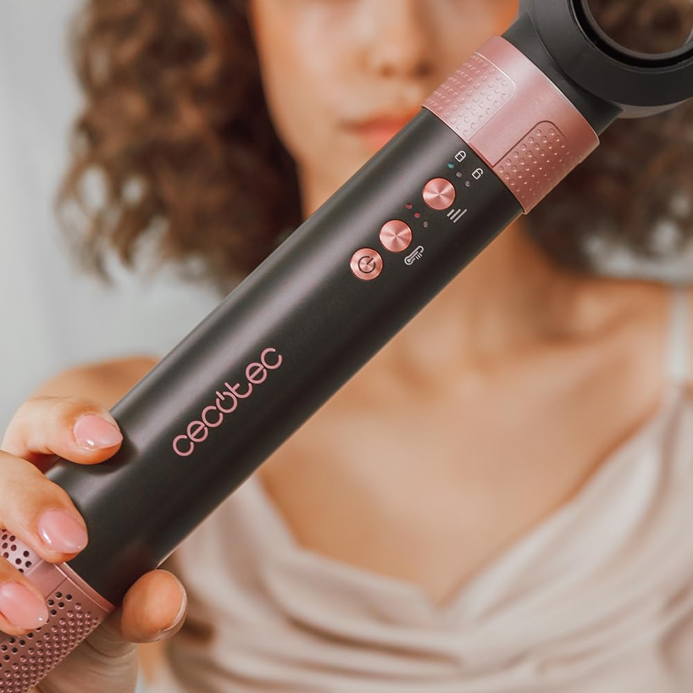 Cecotec - AirGlam Brosse chauffante 1400W 12en1, 14 têtes, Coanda CeramicCare