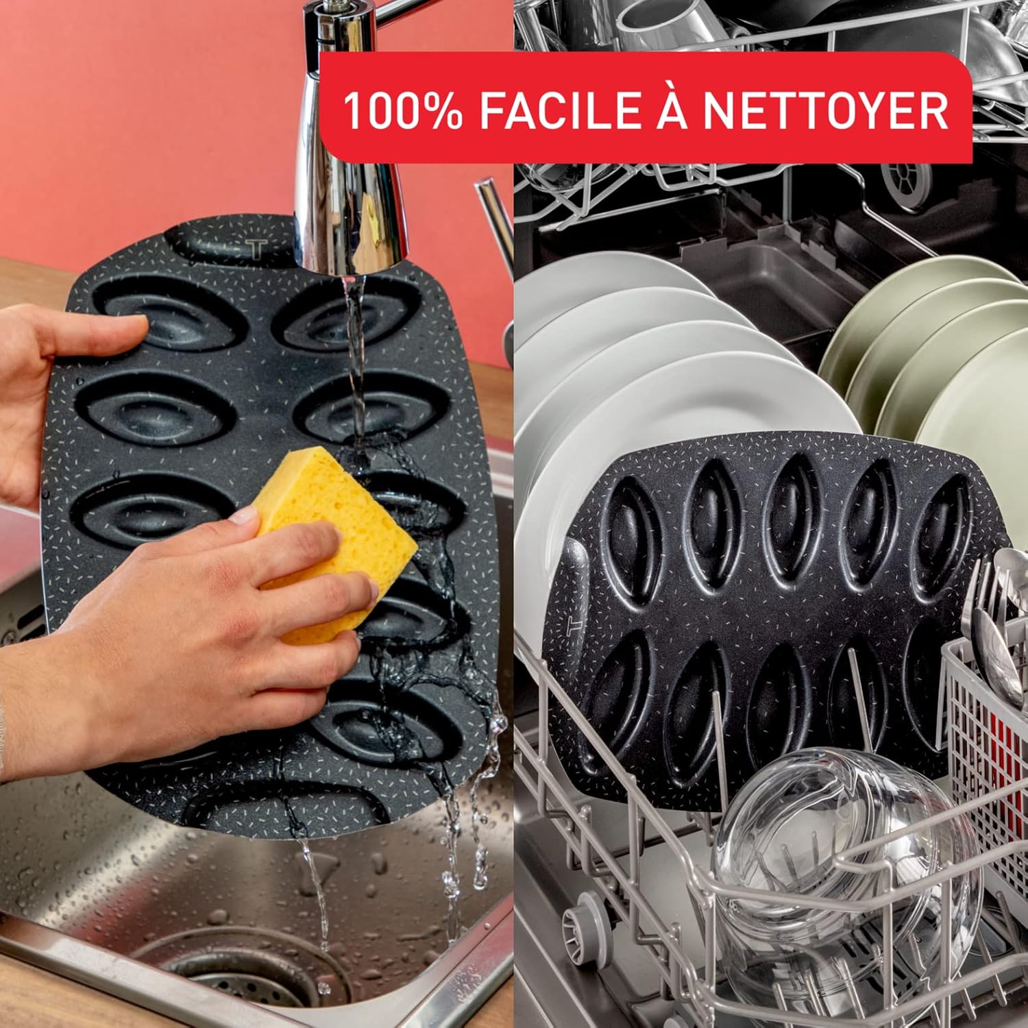 Tefal - moule à gâteau PerfectBake - aluminium recyclé, antiadhésif, 10 barquettes - J5734202