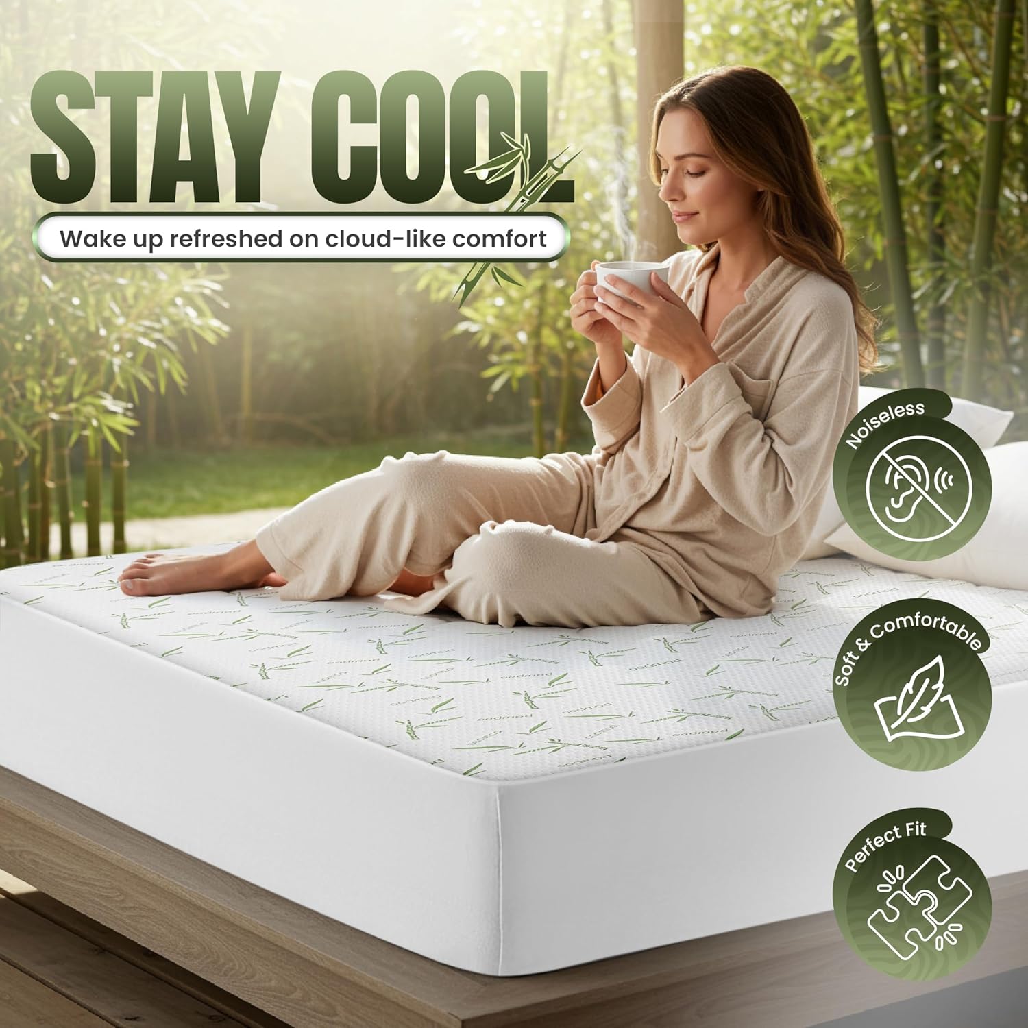 Utopia Bedding - protège-matelas visco premium - King Cal - imperméable, Oeko-Tex, respirant, élastique