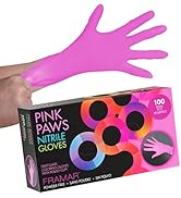 Framar Pink Paws Lot de 100 gants en nitrile Motif pattes