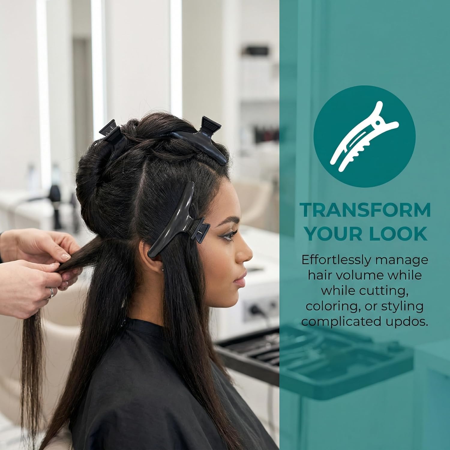 Grapelet - pince à cheveux papillon - 12x - plastique noir, coiffure filles