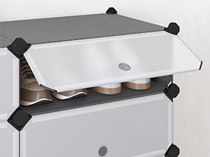 avec nœuds de connexion noirs, fixée au mur, offrant une polyvalence organisationnelle.