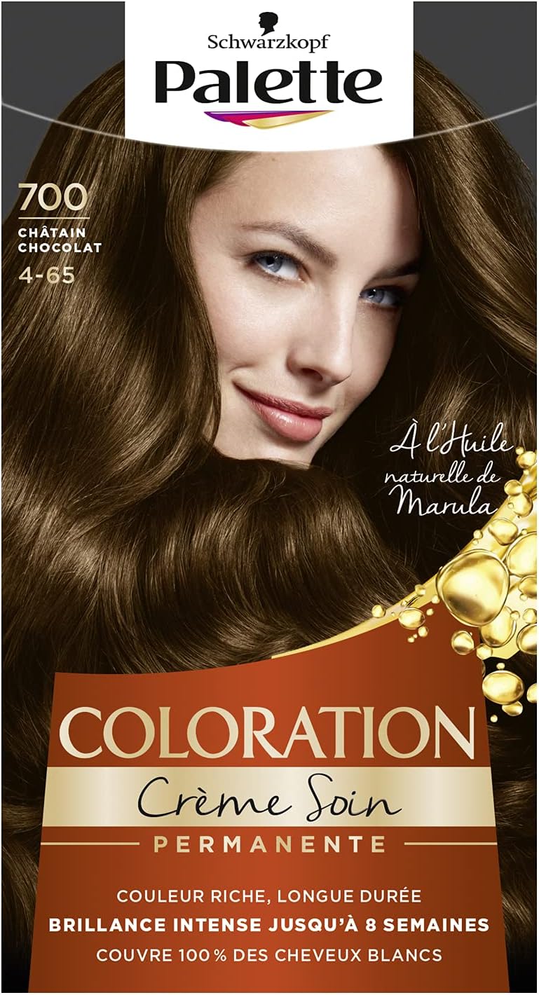 Palette - Intensive Coloration Permanente - couvre 100% cheveux blancs, tenue 8 semaines, soin masque - 700