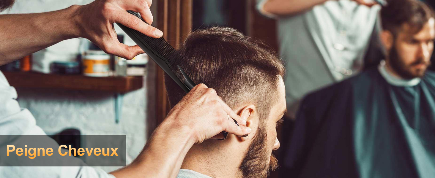 Le texte indique « Peigne Cheveux ». Plusieurs vues illustrant les techniques de coiffage.