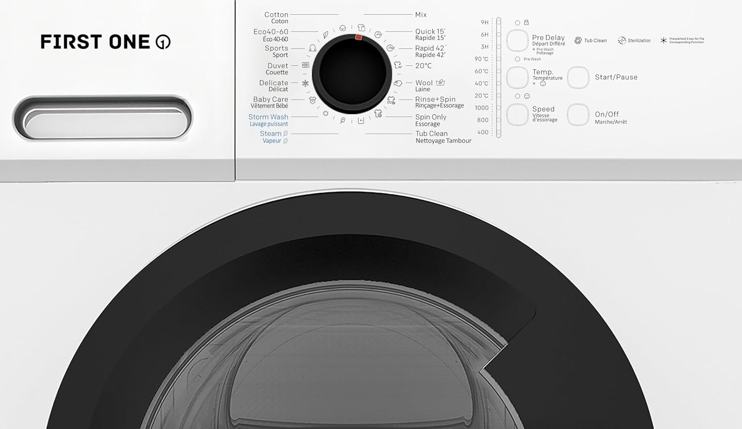 First One - lave-linge frontal 6kg, 1000tr/min, 16 programmes, FLL61000WH