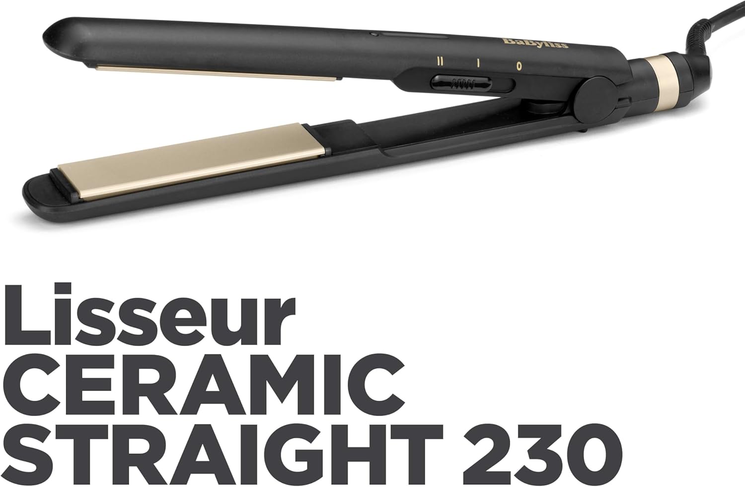 BaByliss - Lisseur Ceramic Straight - multi-voltage, 2 temp., tapis inclus, soyeux, noir - ST089E