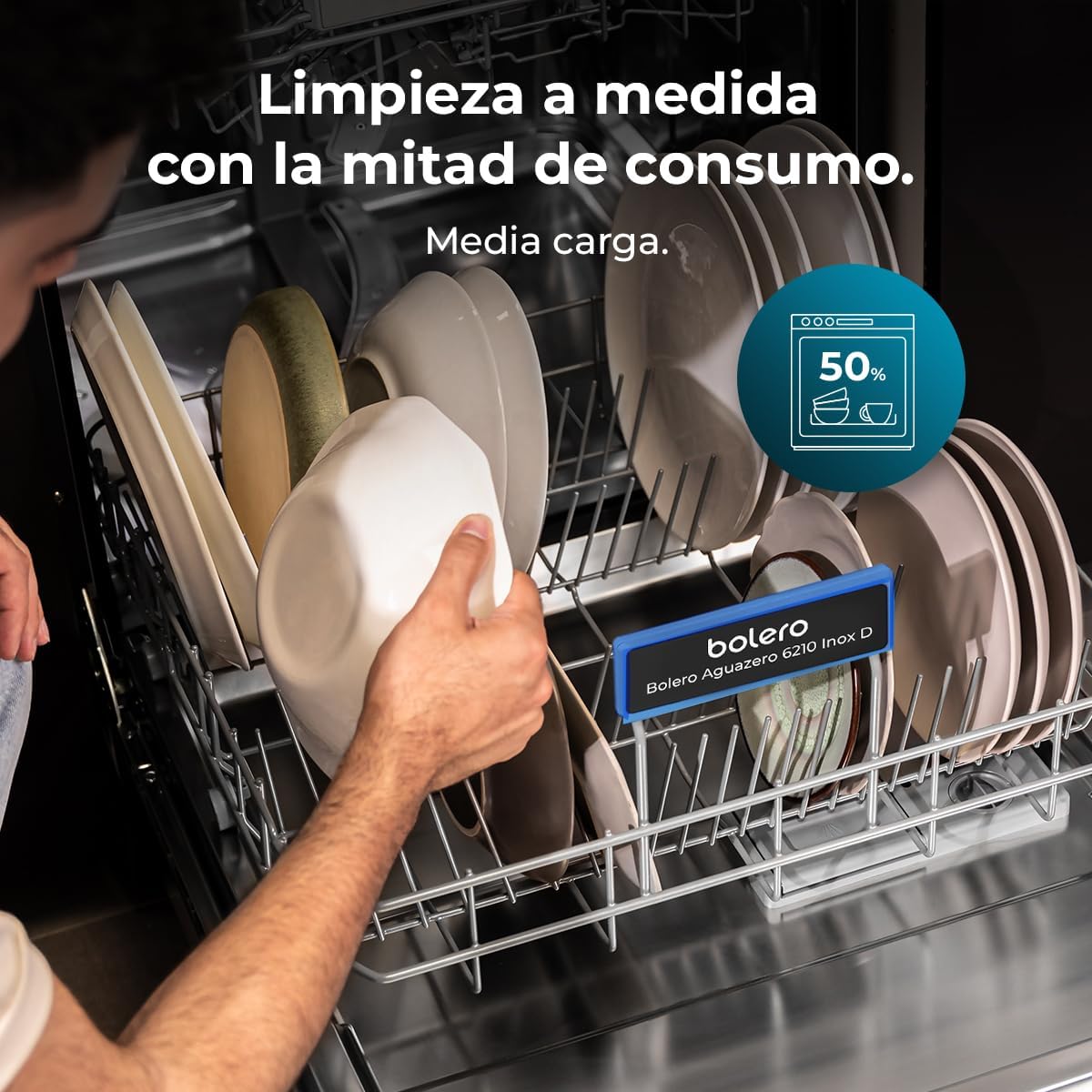 Cecotec - Bolero Aguazero 6210 - 60cm - inox, 15 couverts, écran XXL, 14 programmes D