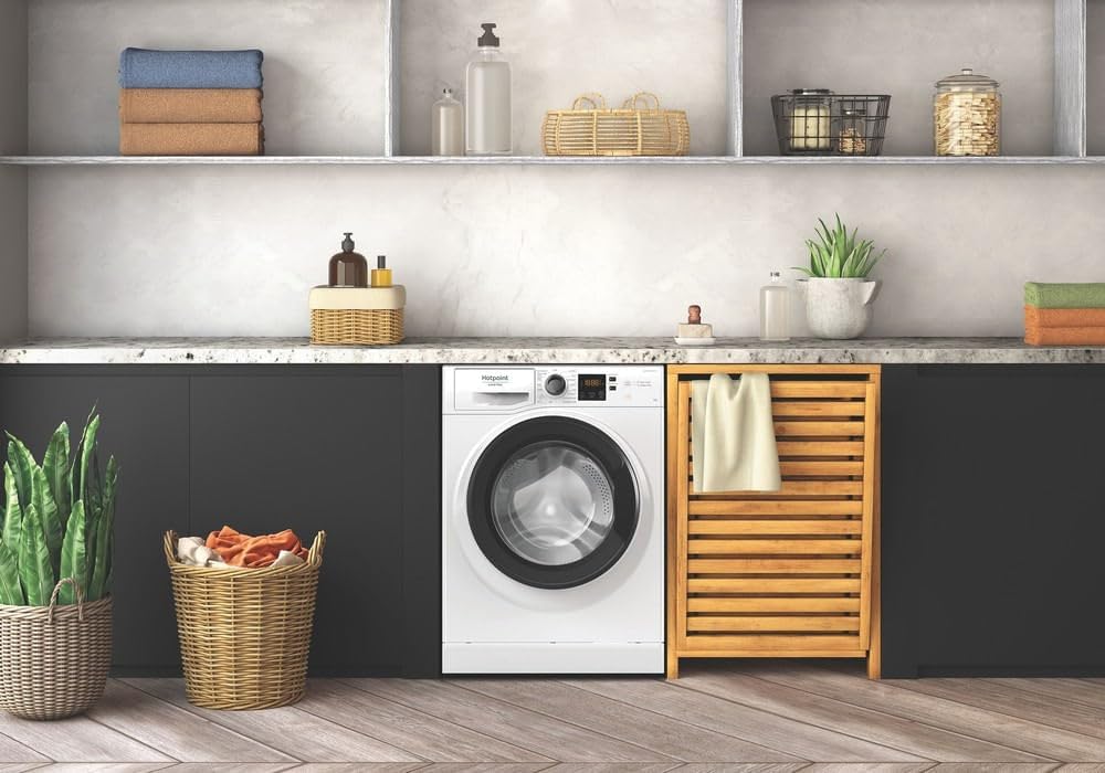 Hotpoint - Lave-linge série 8kg, 1400trs, écran digital, 85x59,5x60,5cm - NS8489WKFR