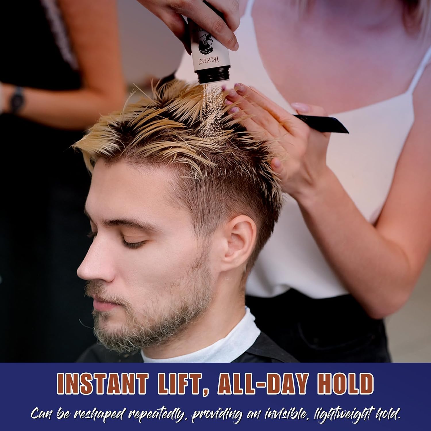 Poudre coiffante homme - texture mate, volume, tenue longue durée