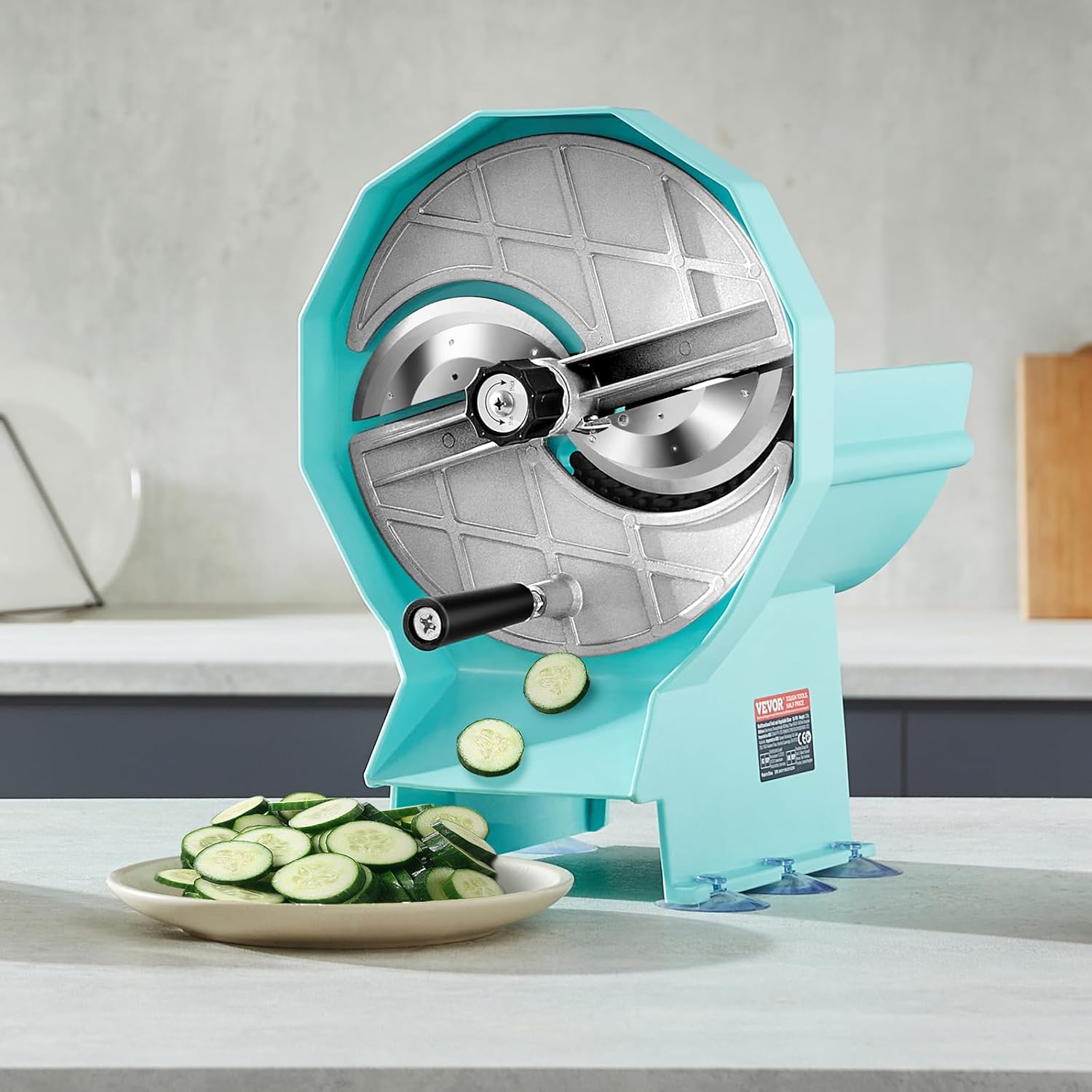 VEVOR - trancheuse manuelle légumes/fruits - ép. réglable 0-12 mm - lames inox, double ports