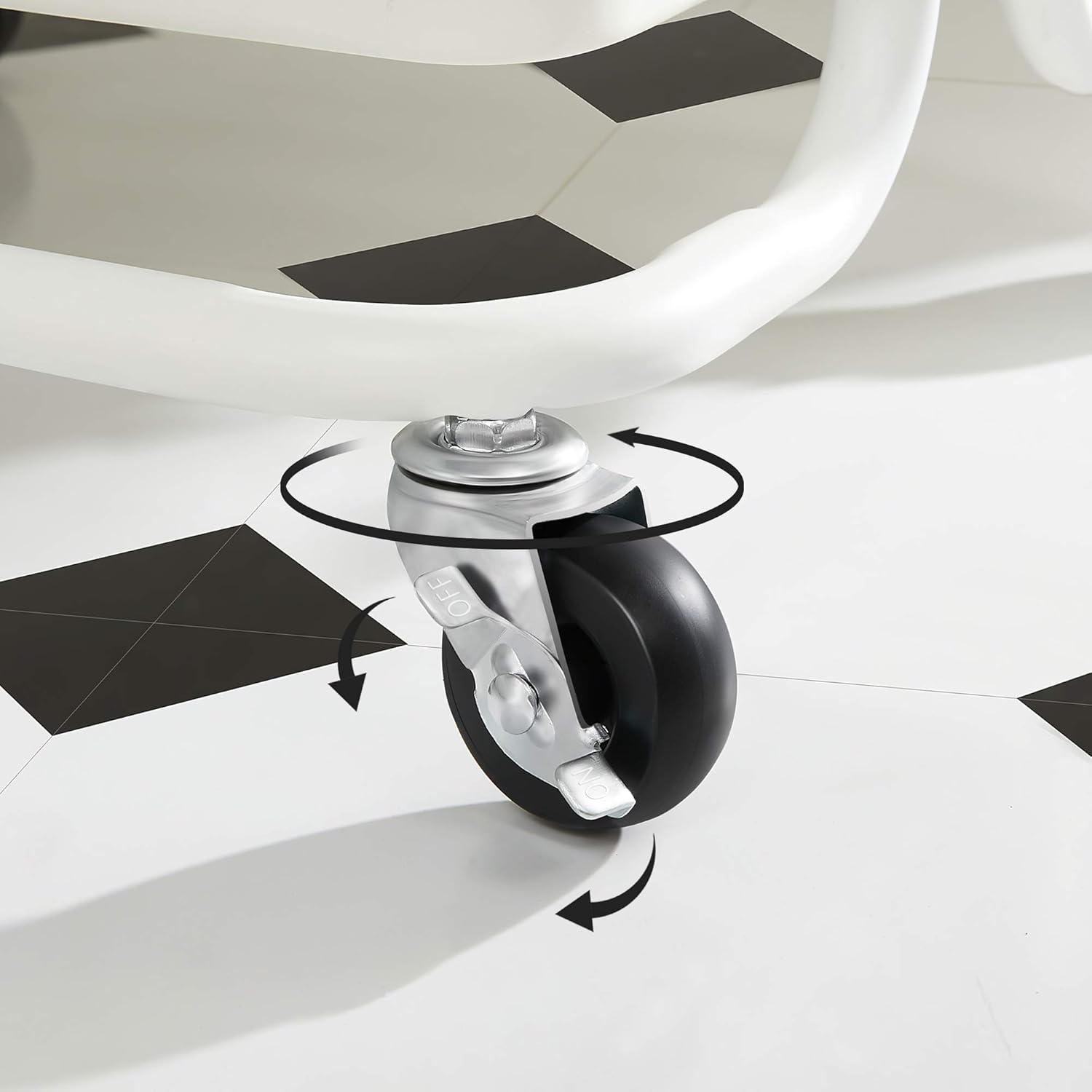 SONGMICS - chariot de rangement 3 niveaux - blanc - 2 pots, 2 freins, poignée, paniers plastiques - BSC067W01