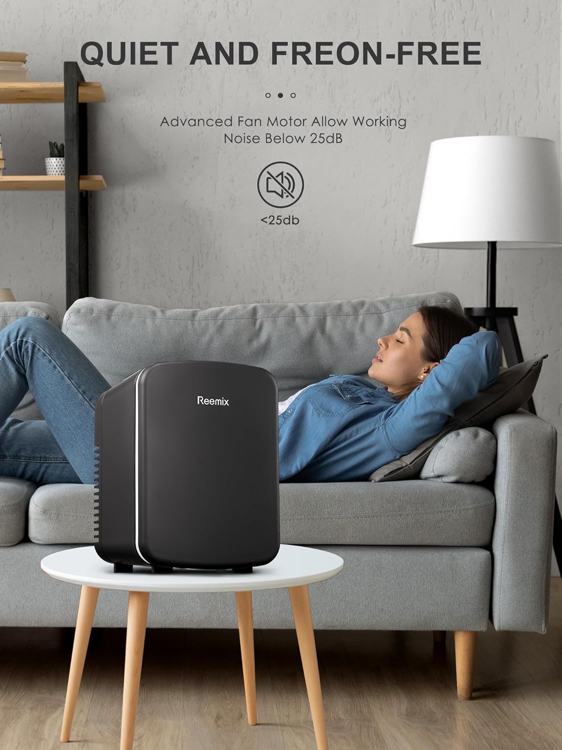 Reemix - Mini Frigo - 4L, 6 canettes - Chaud/froid, silencieux, 12V/240V